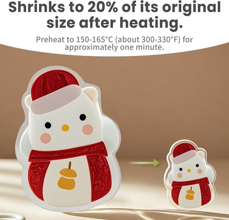 Yncotte 10 Pcs Printable Shrinky Dink Sheets, Safe Environmentally Printable Shrink Plastic Sheet Films Shrink Paper Set with Key Rings, Earring Accessories for Mother's Day, Father's Day Gifts - Image 5